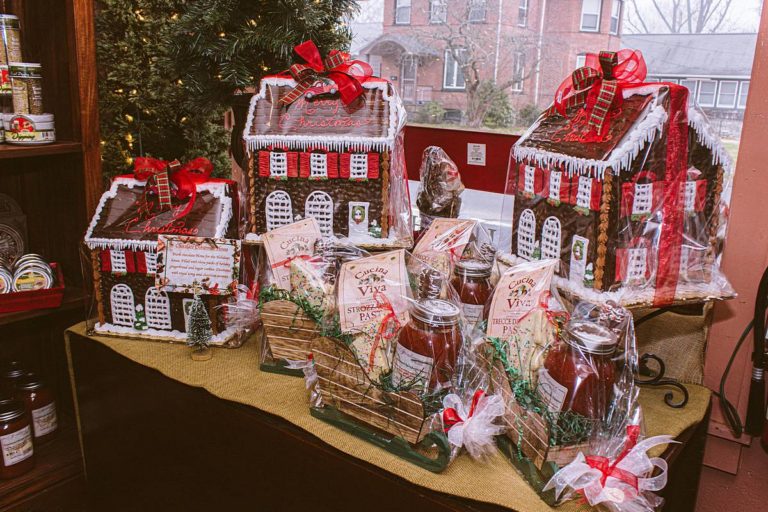 Gingerbread house display