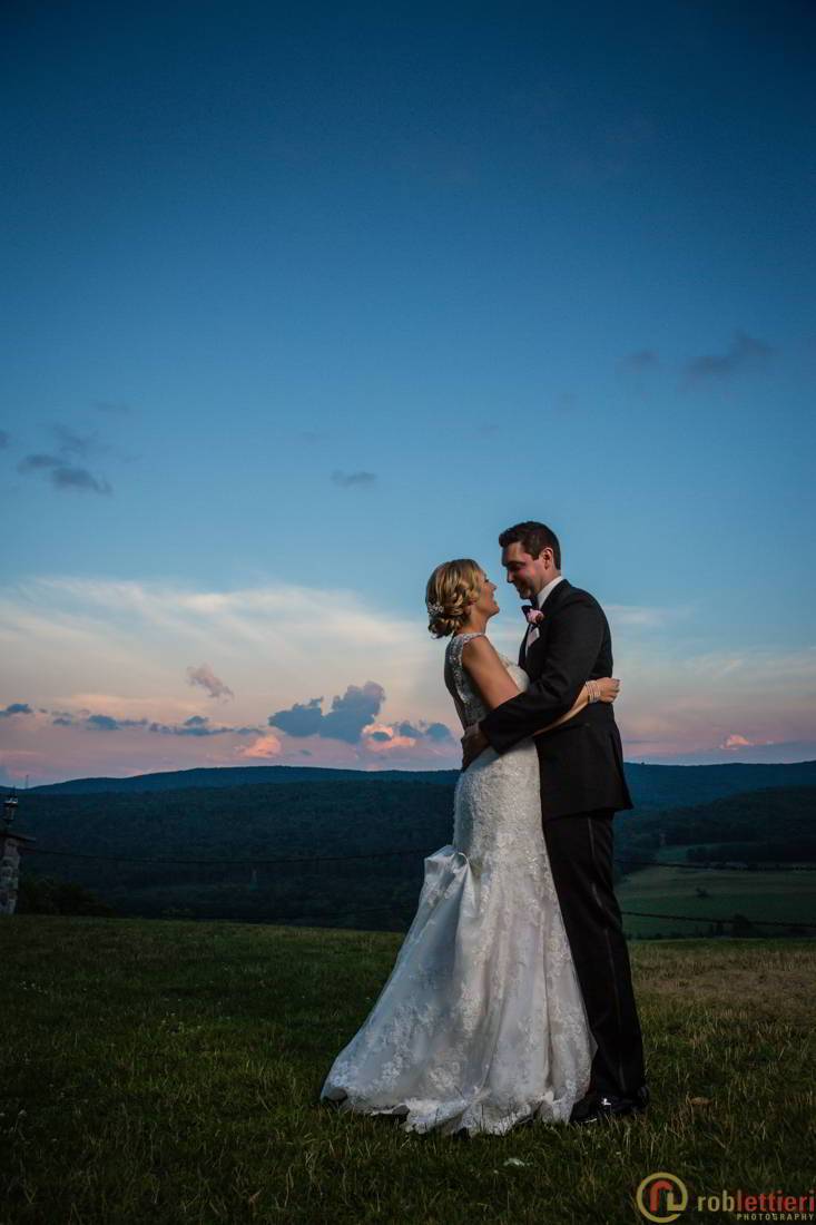 Wedding couple posing outdoors