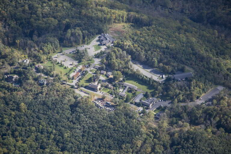 Aerial view of Stroudsmoor Resort in the Poconos, a great place to find things to do in the Poconos.