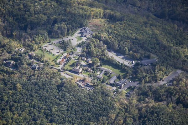 Aerial - wildlife refuge - Pocono Mountains